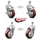 Service Caster 4 Inch Maroon Polyurethane Swivel 12mm Threaded Stem Caster Brakes SCC, 2PK SCC-TS20S414-PPUB-MRN-TLB-M1215-2-S2 - alternate 1